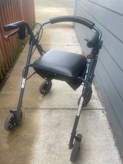 Blue Nova Rollator Walker with Seat