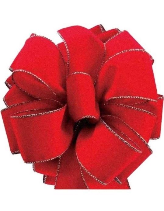 NEW! Red Velvet Crafting Ribbon w/ gold edge, 1.5" x 25 Yards (75 ft) (2 available, $5 each)