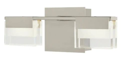 VICINO 2-Light Brushed Nickel Integrated LED Bathroom Vanity Light Bar