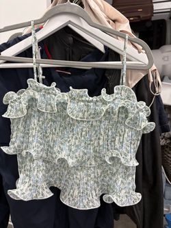 Floral Ruffle Crop Cami Top