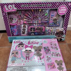 lol Doll Kids Art Set And 8 Puzzle Set 