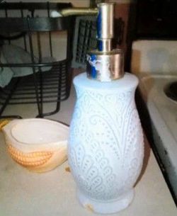White Ceramic Soap Dispenser