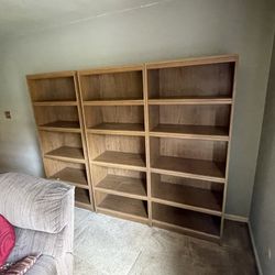 Three Wooden Adjustable Bookshelves 