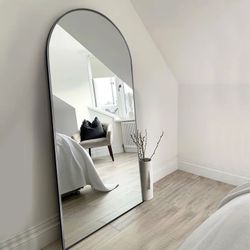 79”x39” Extra Large Arch Full Length Mirror In Black