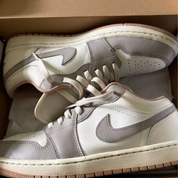 Fire red/college grey air Jordan 1 low