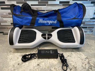 iHoverspeed Hover Board Ride On Toy White with Case and Charger Works!