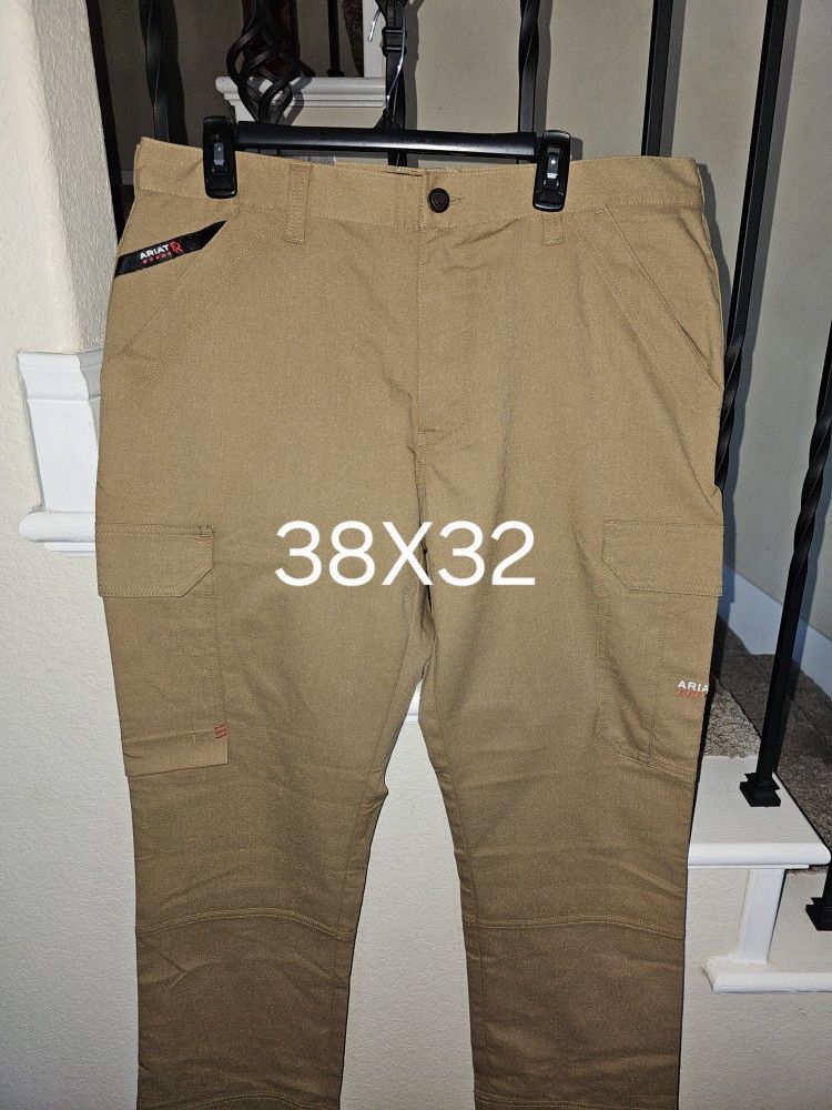 ARIAT FRC M7 LIGHT WEIGHT DURA STRETCH SLIM FIT STRAIGHT LEG BROWN CARGO PANTS