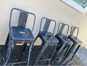 4 Metal Bar stools