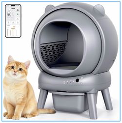 Automatic Litter Box for Multiple Cats, Large Capacity Self Cleaning Litter Box with App Control, Odor & Noise Control, Dual Safety Sensors with 2 Rol