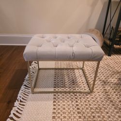 NEW-Gold Metal Seated Ottoman