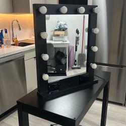 Black Vanity Mirror 
