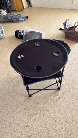 Portable Folding Camping Table with 4 Cup Holders & Carry Bag