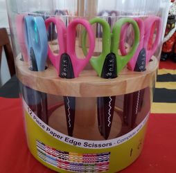 ($20)12 Piece Craft Scissors Set - Complete with Wood Stand