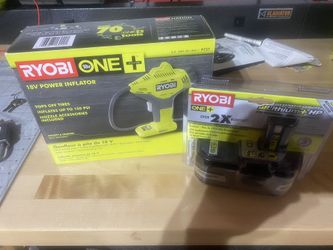 Ryobi 18v Power Inflator and battery