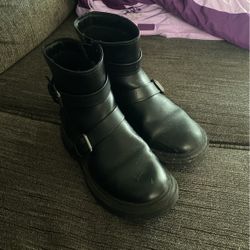 Girls Black Leather Boots
