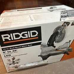 NEW Ridgid 12" Corded Miter Saw with LED Cutline Dual Bevel 15 Amp