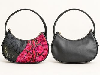 Crazy 🔥!! One-of-One Handmade Custom Handbag – Black & Hot Pink !