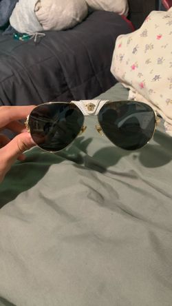 White And Gold Versace Glasses 