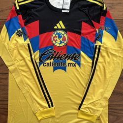 Club America Manga Larga Long Sleeve Amarilla Yellow Jersey 