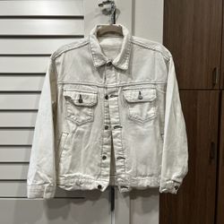 White Denim Oversized Jacket