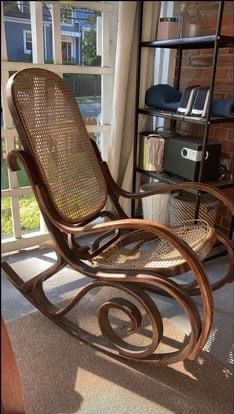 Thonet cane vintage rocking chair