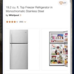 Stainless Steel Whirlpool Refrigerator