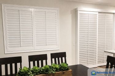 Sliding Glass Door Shutters, Patio Door Shutters, Custom, Split View Style - 909-681-7003