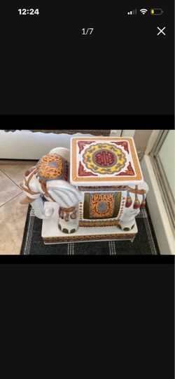 Ceramic Elephant Garden Stool