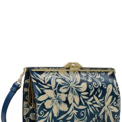 Patricia Nash Iris Frame Leather Crossbody in Greek Floral
