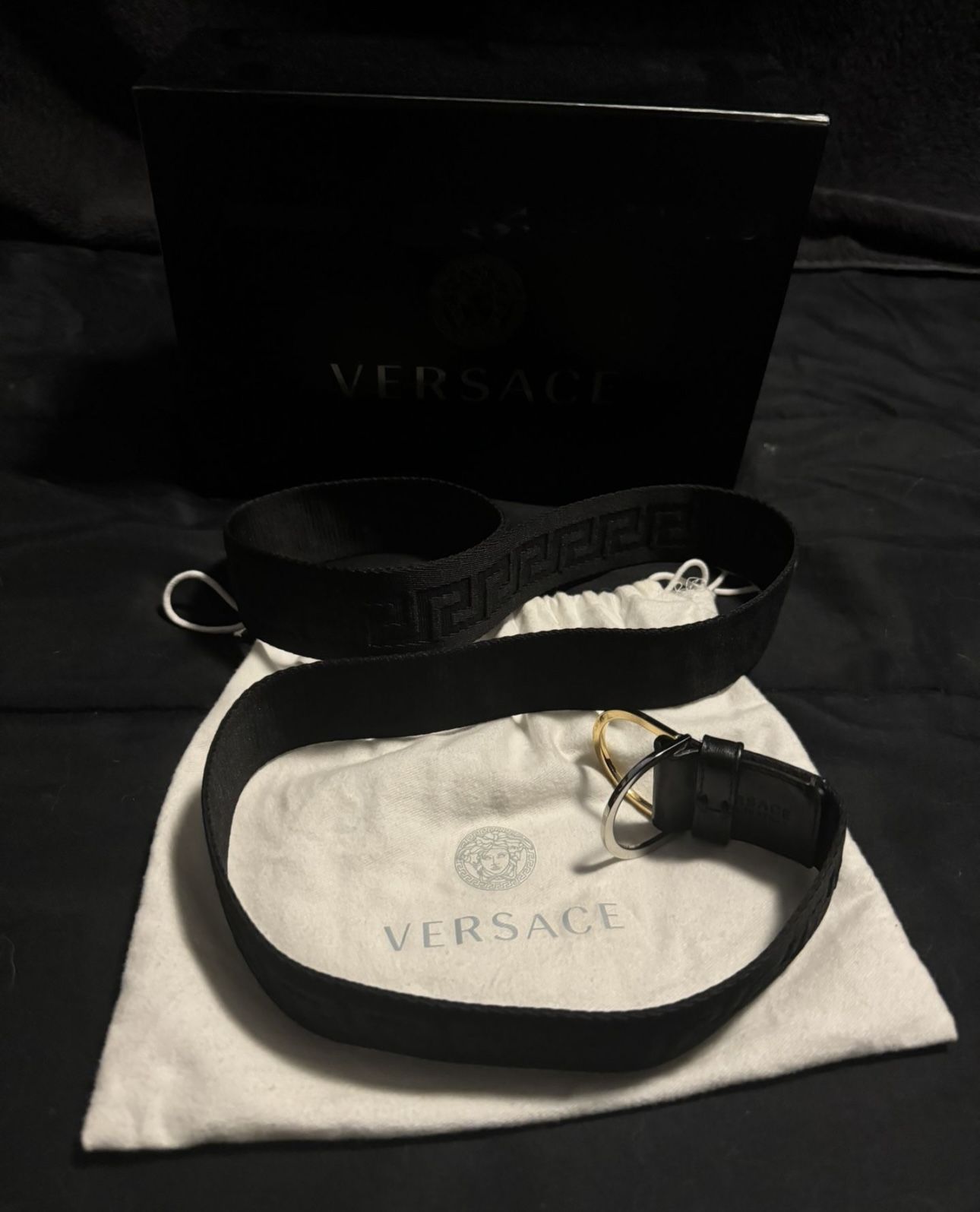 Authentic Versace Belt ( Leather Trimmed Greeca print)