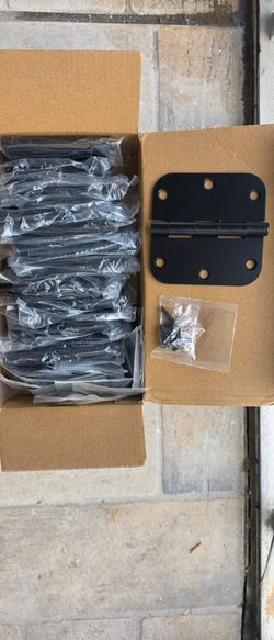 New Lot of 19 Matte Black 3.5" x 3.5" Door Hinges w screws No Squeak Hinges
