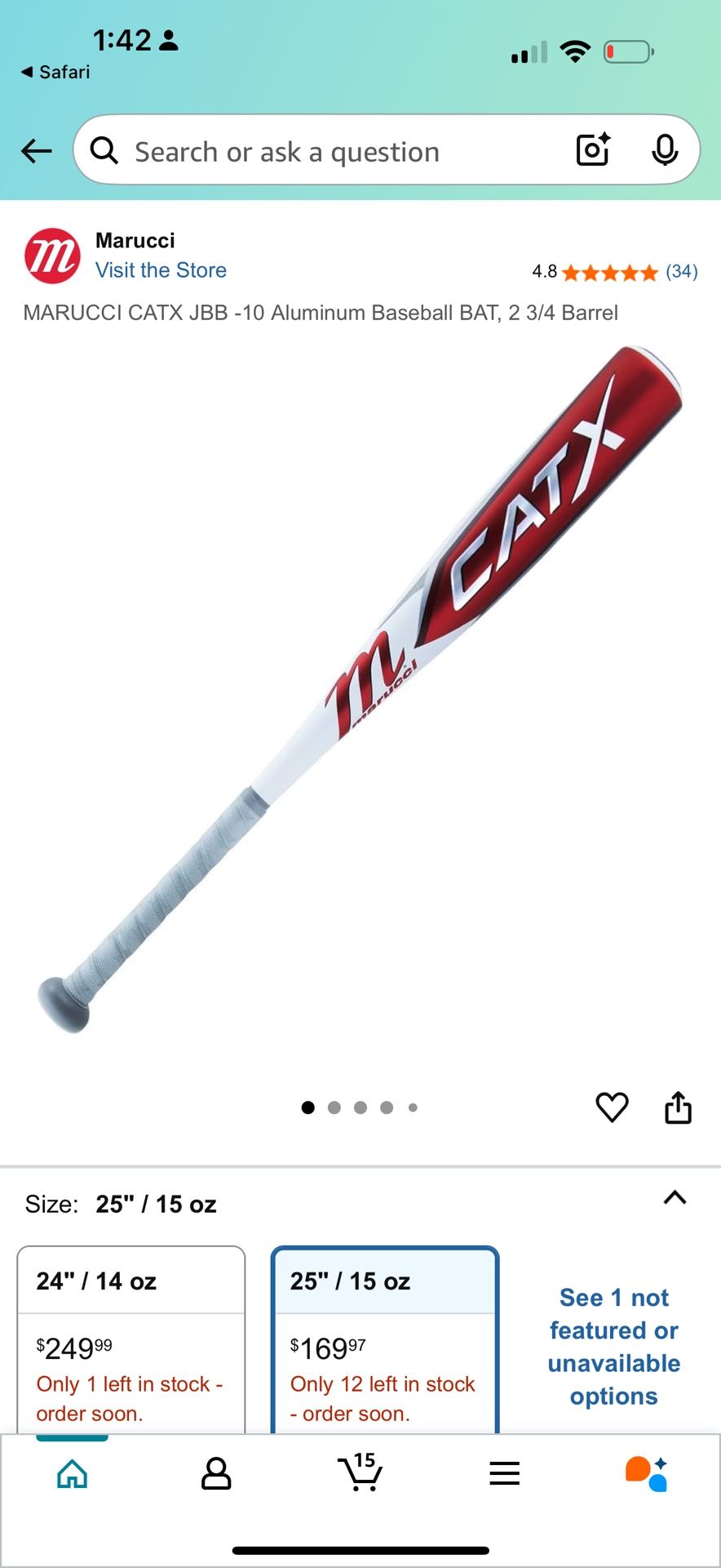 Marucci 2023 CatX USSSA -5 30 in/25 oz Baseball Bat