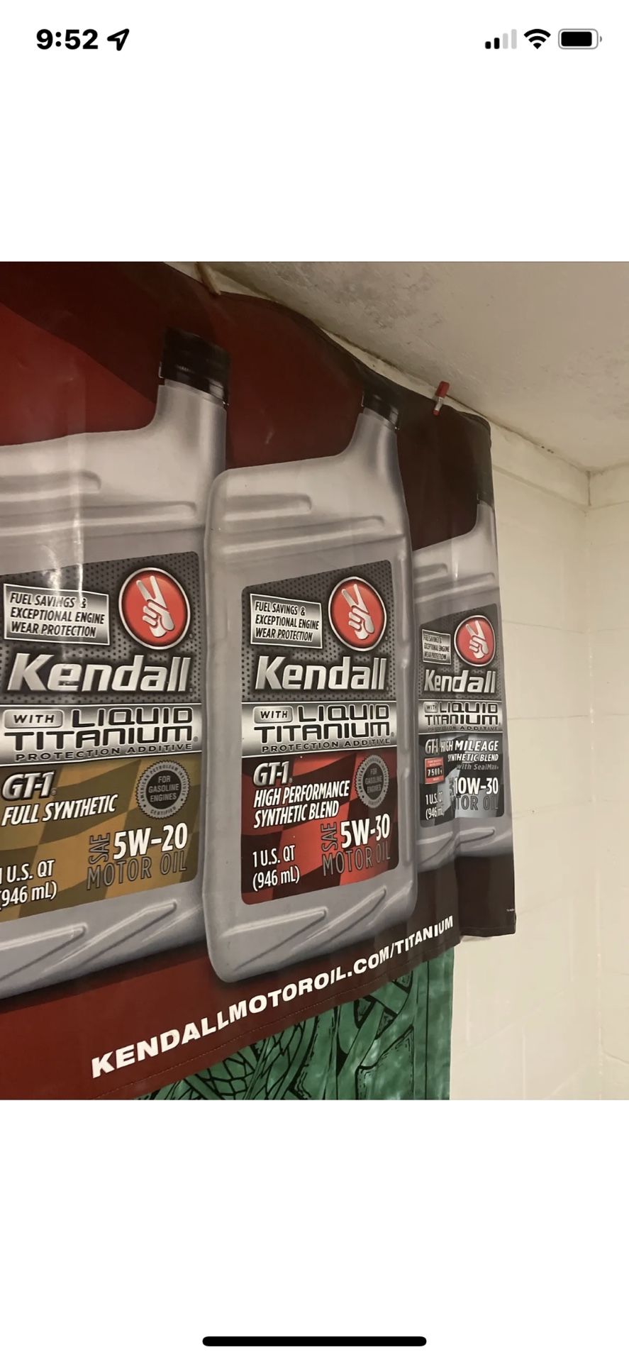 Kendall Motor Oil Sign