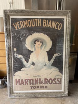 Vintage Martini & Rossi print & frame