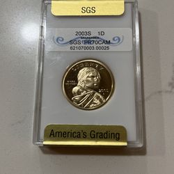 2003 S SGS  PR70 CAM  Sacagawea Dollar 