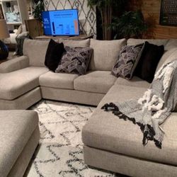 Megginson Storm Gray 2pc Double Chaise Sectional Sofa