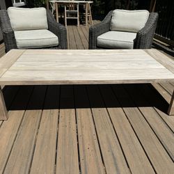 RH Teak Outdoor Coffee Table 66” + Cover