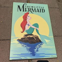 DISNEY PRINCESS THE LITTLE MERMAID MOVIE POSTER MDF WALL PLAQUE 