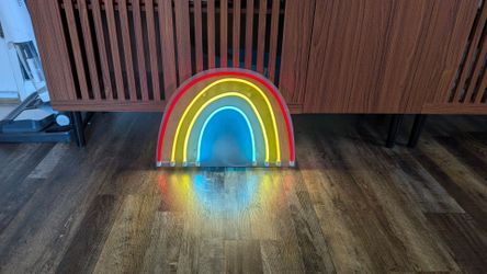 Neon Rainbow Light-Up Shelf Decoration - 18" x 13"