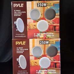 Pyle 250w 2-way Speakers (2 Sets)