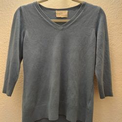 Vintage Blue V Neck Sweater 