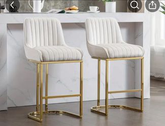 Brnad new -2 Velvet white bar /island chair