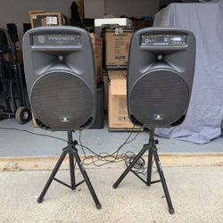 Bluetooth PRORECK Party 15 Portable 15-Inch 2000 Watt 2-Way Powered PA Speaker System Combo Set