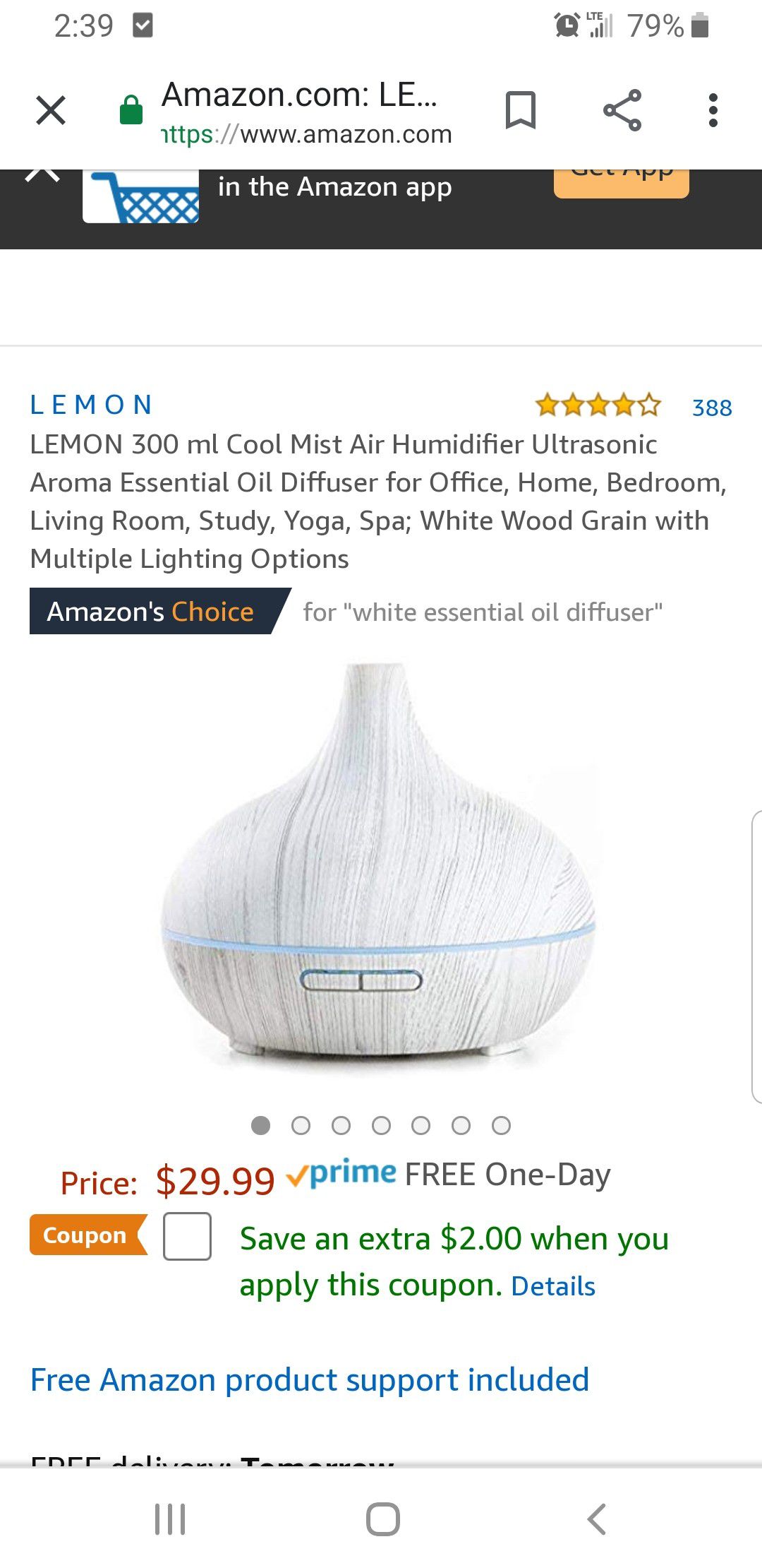 Lemon cool mist diffuser/humidifier