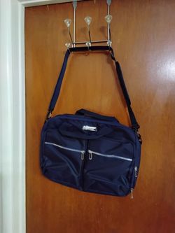 Clearance Sale. 17" Bella Russo Blue Nylon Laptop Shoulder Bag