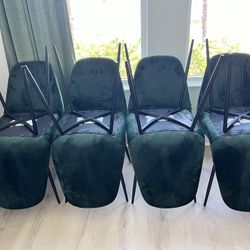 Dark Green Velvet Dining Chairs Set Of 8 
