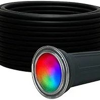 1.5 Inch RGBW LED Pool Light – 12 W Nicheless Replacement for Pentair MicroBrite – 12 VAC Low Voltage, 100/150 ft Cord, IP68 Waterproof, Intertek Cert