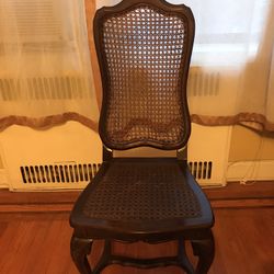 *PRICE REDUCED*  Vintage Italian Cane High-Back Accent Chair