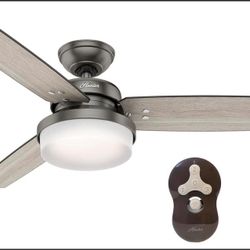 Hunter 52-Inch Indoor Ceiling Fan w/LED Light & Remote
