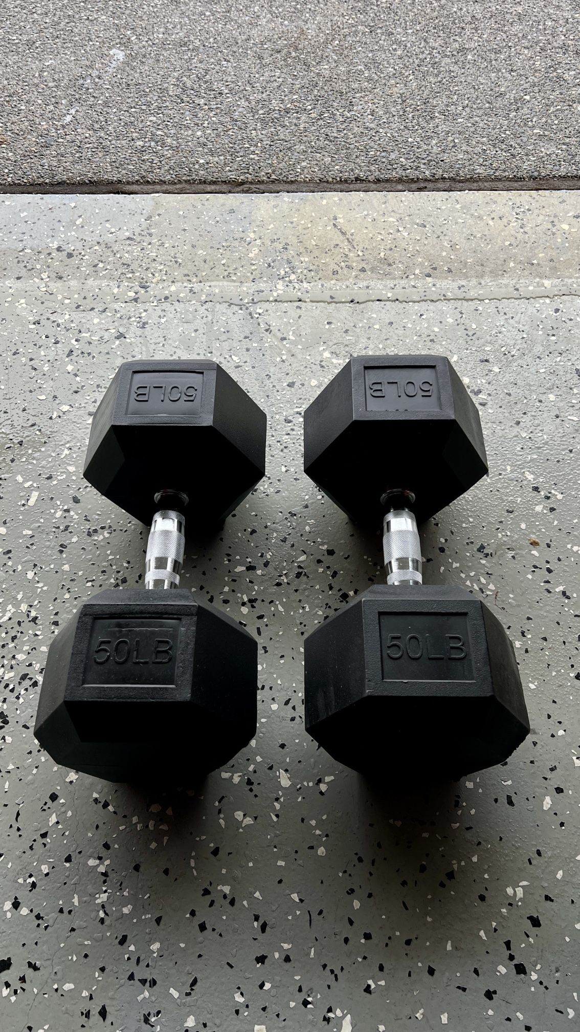 50lb Rubber Coated Dumbbells Pair